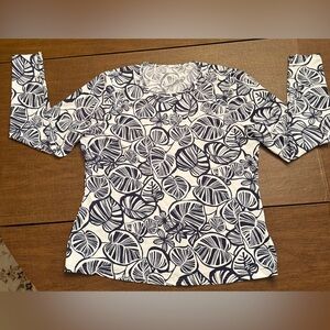 LANDS END long sleeve rash guard, navy and white. S/P